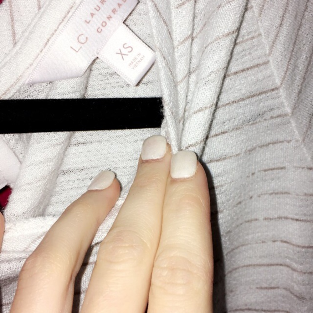 White striped lace bottom top